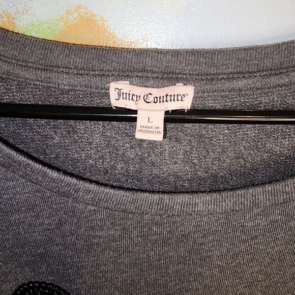 Juicy Couture Women's Grey Sweater With Sequin High Heels Design Size L - Picture 5 of 6